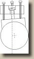 Maintenant, nous enfilons le laser dans le PO et effectuons la collimation. 
Nous ammenons le point du laser sur la pastille centrale du primaire en tripotant les vis de rglage du secondaire et la manip effectue on rejette un coup d'oeil avec l'oeilleton, voici ce que l'on obtient vu de la mme faon (un poil exagr pour la manip ?  ).
Catastrophe, durant la manoeuvre le secondaire s'est chapp de sa position, n'est plus dans l'axe du PO ni dans l'axe du tube du tlescope. Donc plus qu' foutre le laser  la poubelle, passer un post vengeur sur divers forums astro, etc, etc...


